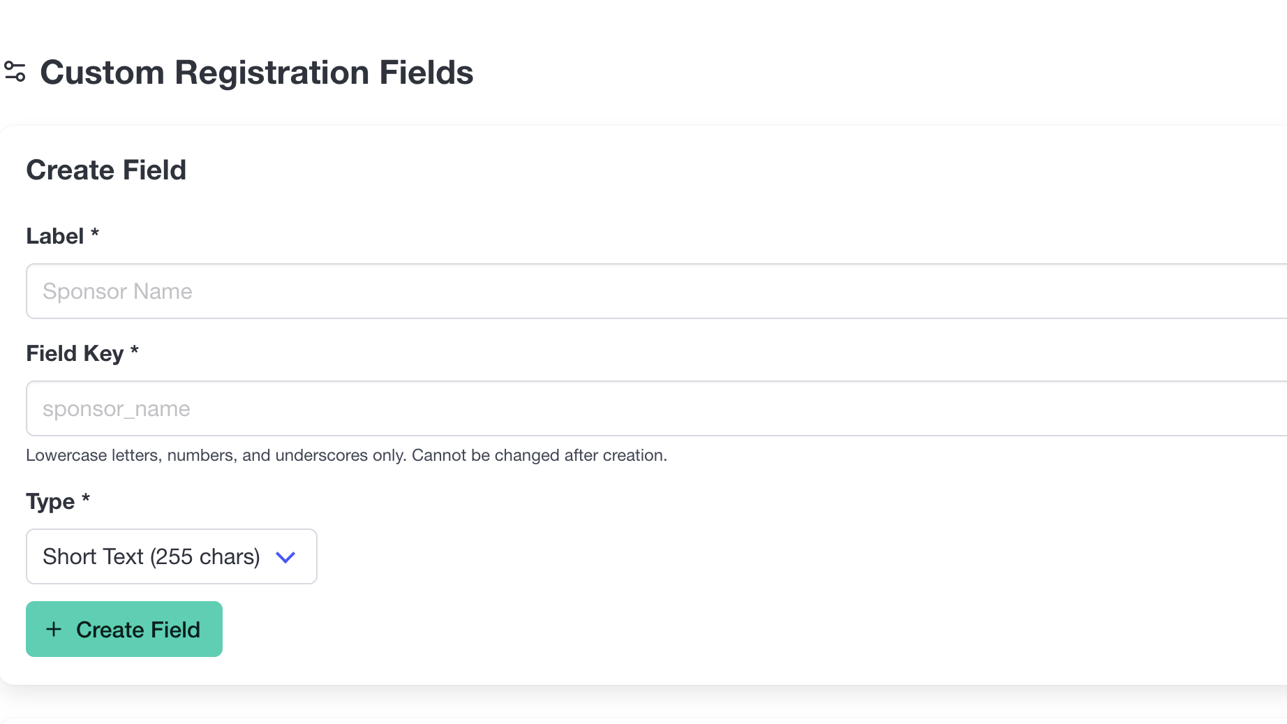 Admin Custom Fields